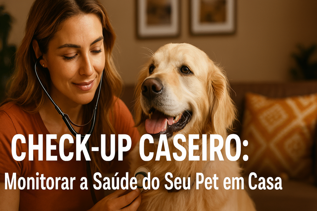 foto de um cão com dizeres Check-up caseiro