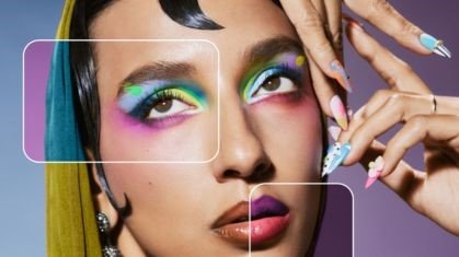 foto de um rosto maquiado