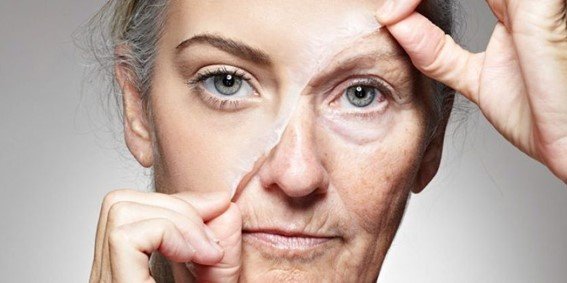 foto de um rosto feminino mostrando o antes e depois