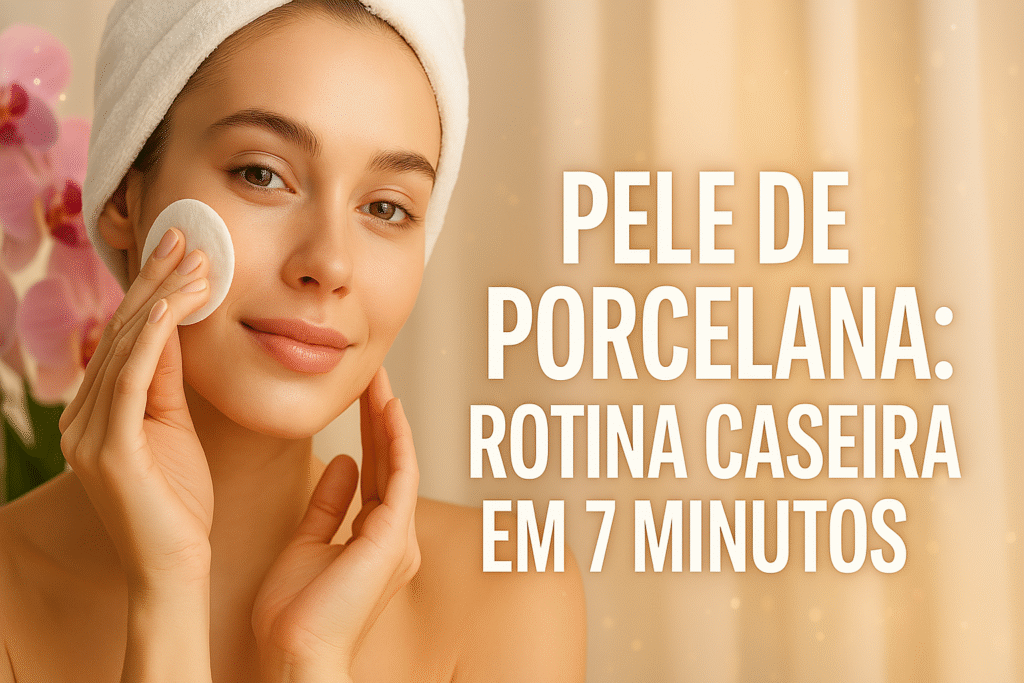 foto com dizeres Pele de porcelana