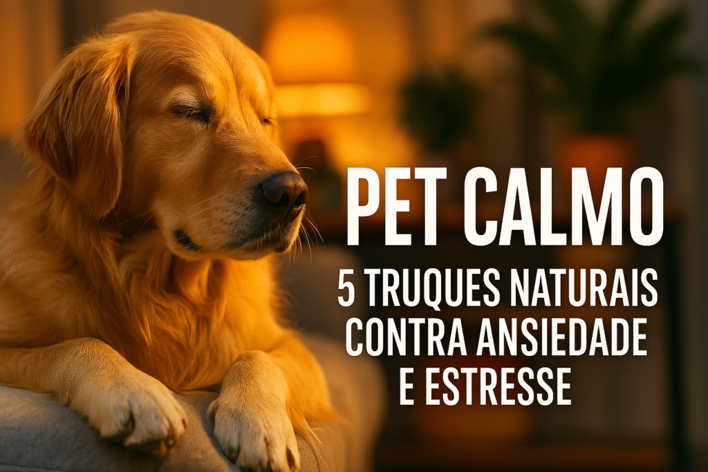 foto de um cão com dizeres Pet calmo