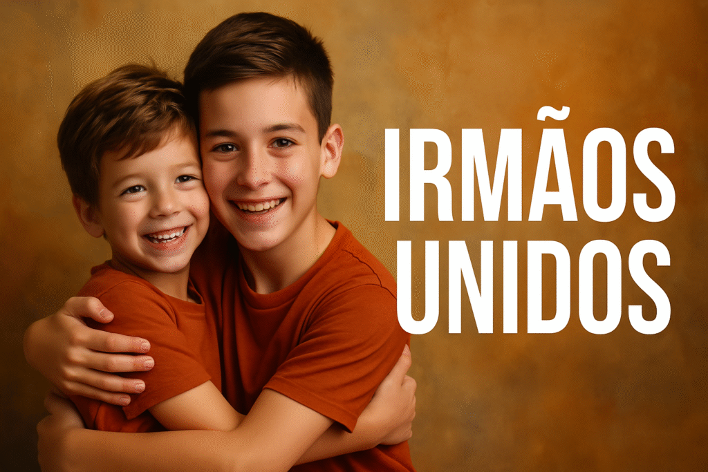 foto escrito irmãos unidos