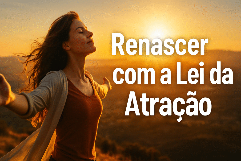 Um foto escrito Renascer com a Lei da Atração